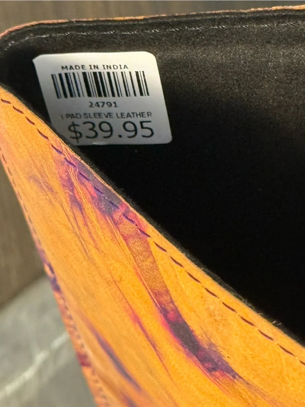 NWT Leather IPad Thin Case Pin & Purple Tye Dye